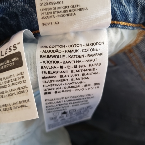 Levi's 501 skinny jeans distressed raw hem button fly size 30x28 NWT - Picture 7 of 9